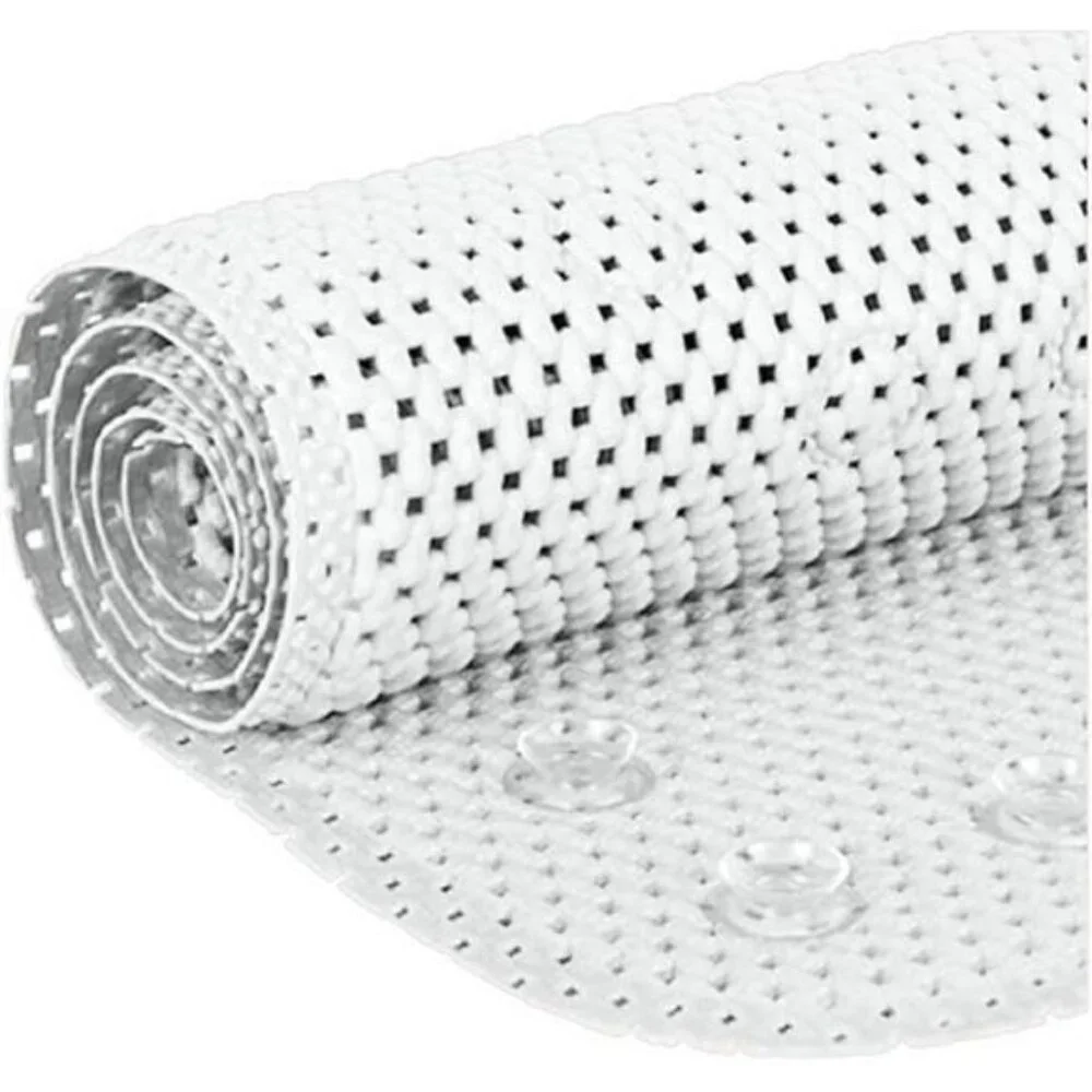 Non Slip Bathtub Mat Extra Large Tub Mat with Suction Cups Drain Holes White